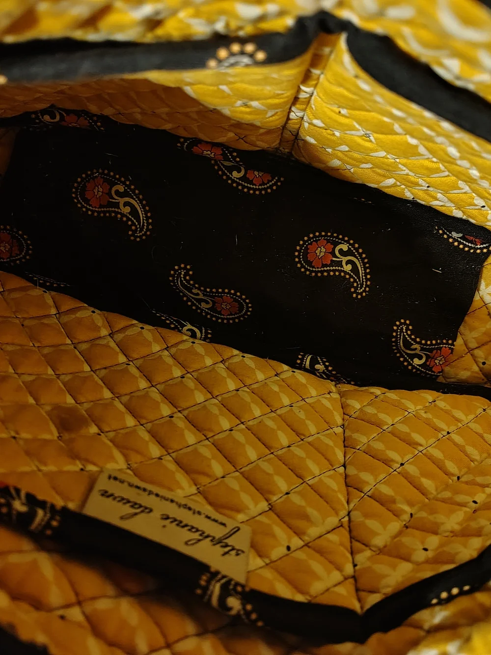Quilted Paisley Crossbody Bag in Dark Teal